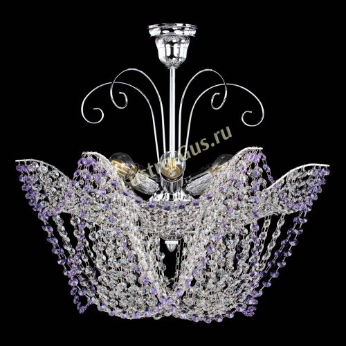 Люстра Орхидея №3 фиолетовая в Магнитогорске Гусь Хрустальный