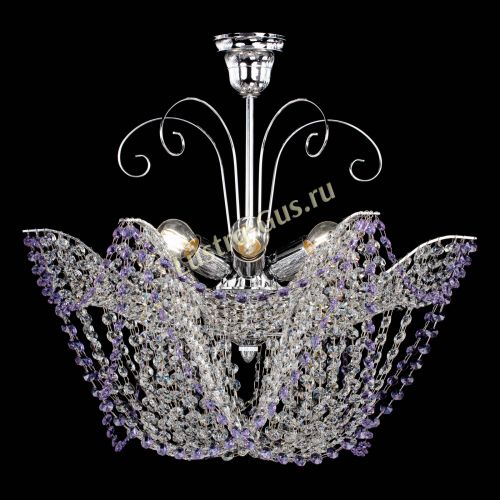 Люстра Орхидея №3 фиолетовая в Магнитогорске Гусь Хрустальный