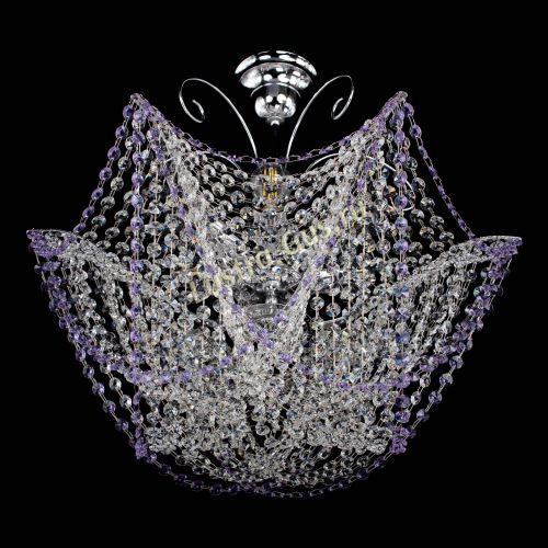 Люстра Орхидея №3 фиолетовая в Магнитогорске Гусь Хрустальный