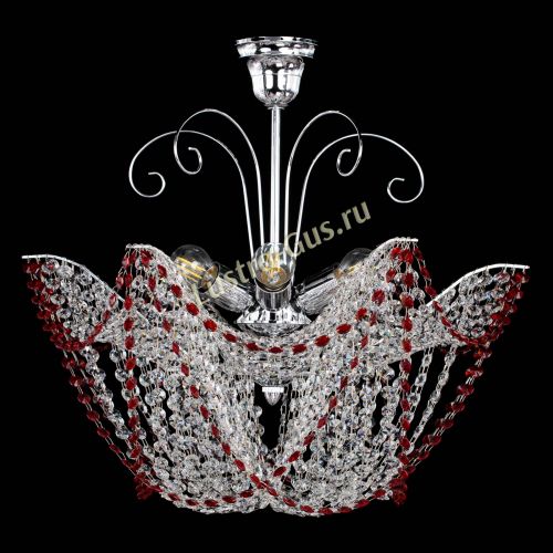 Люстра Орхидея №3 красная в Магнитогорске Гусь Хрустальный