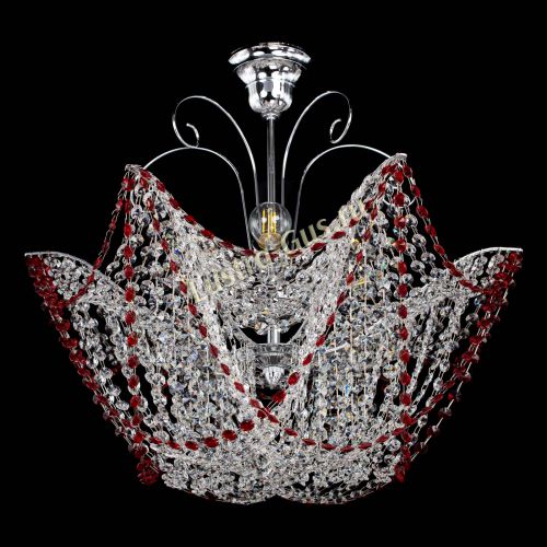 Люстра Орхидея №3 красная в Магнитогорске Гусь Хрустальный