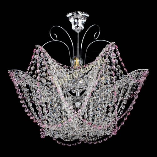 Люстра Орхидея №3 розовая в Магнитогорске Гусь Хрустальный