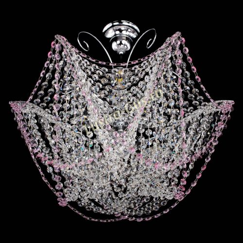 Люстра Орхидея №3 розовая в Магнитогорске Гусь Хрустальный