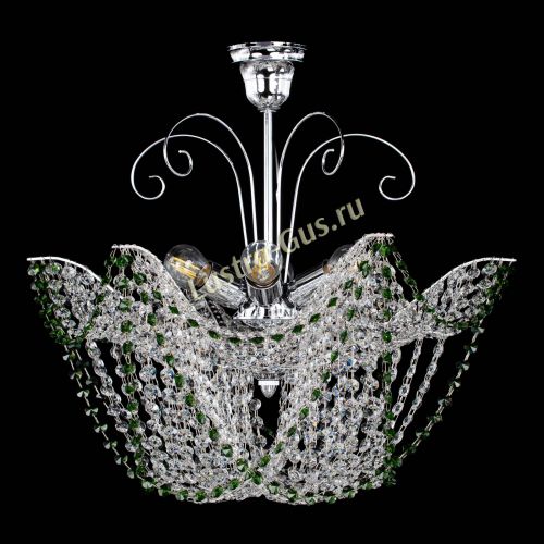 Люстра Орхидея №3 зеленая в Магнитогорске Гусь Хрустальный