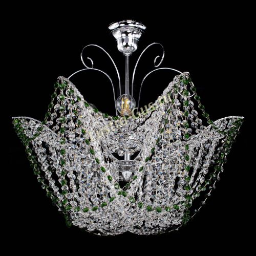 Люстра Орхидея №3 зеленая в Магнитогорске Гусь Хрустальный