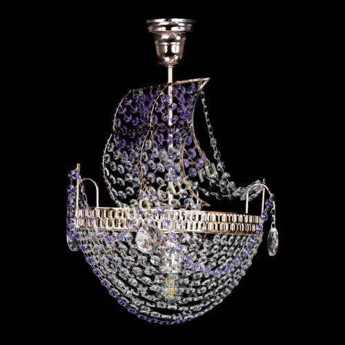 Люстра Парусник №1 фиолетовый в Магнитогорске Гусь Хрустальный