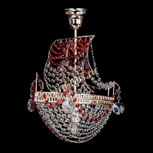 Люстра Парусник №1 красный в Магнитогорске Гусь Хрустальный