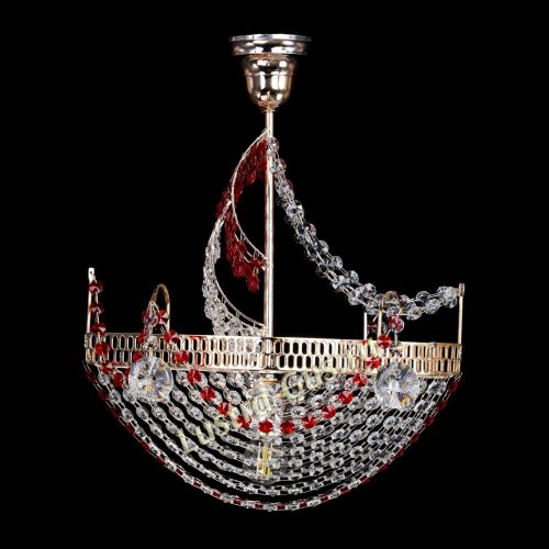Люстра Парусник №1 красный в Магнитогорске Гусь Хрустальный