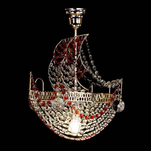 Люстра Парусник №1 красный в Магнитогорске Гусь Хрустальный