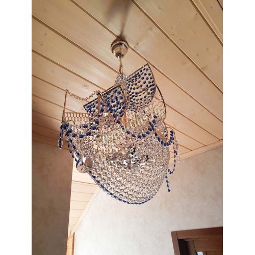 Люстра Парусник №1 синий в Магнитогорске Гусь Хрустальный