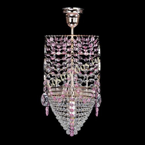 Люстра Парусник №1 розовый в Магнитогорске Гусь Хрустальный