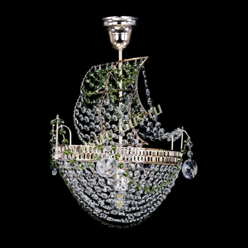 Люстра Парусник №1 зеленый в Магнитогорске Гусь Хрустальный