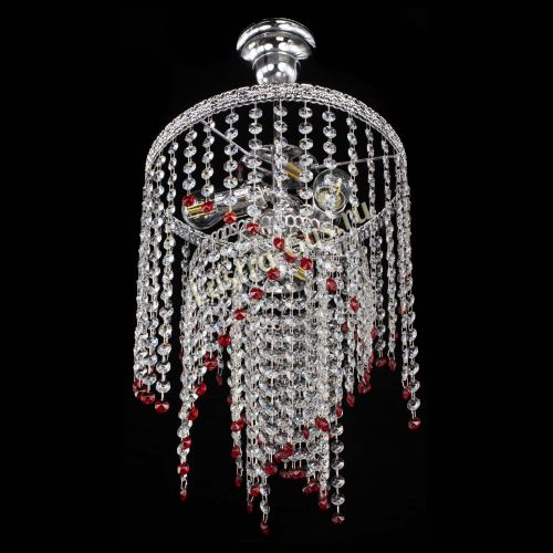 Люстра Токката Капель №3 красная в Магнитогорске Гусь Хрустальный