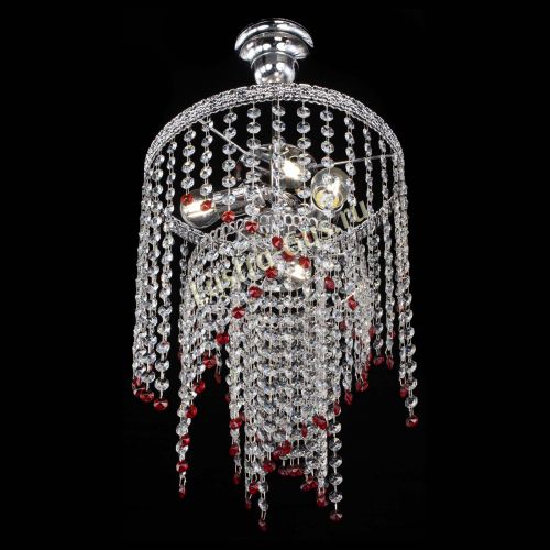 Люстра Токката Капель №3 красная в Магнитогорске Гусь Хрустальный