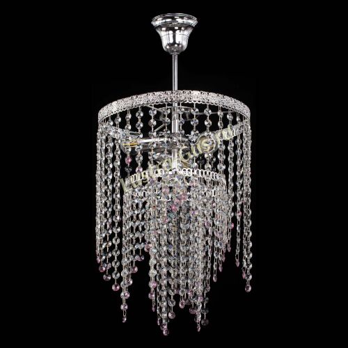 Люстра Токката Капель №3 розовая в Магнитогорске Гусь Хрустальный