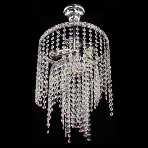 Люстра Токката Капель №3 розовая в Магнитогорске Гусь Хрустальный