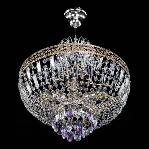 Люстра Венеция Астра №5 фиолетовая в Магнитогорске Гусь Хрустальный