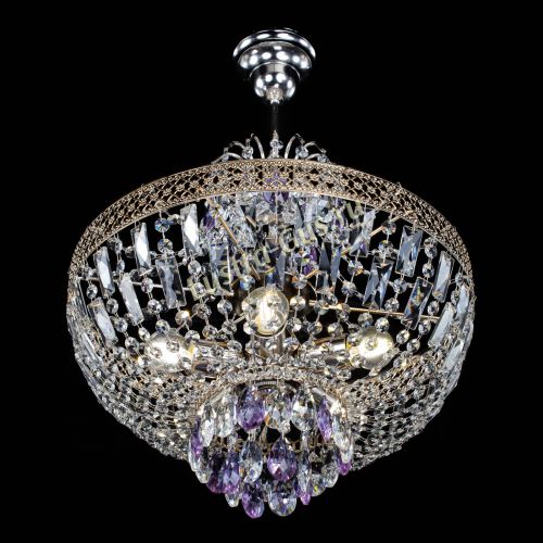 Люстра Венеция Астра №5 фиолетовая в Магнитогорске Гусь Хрустальный