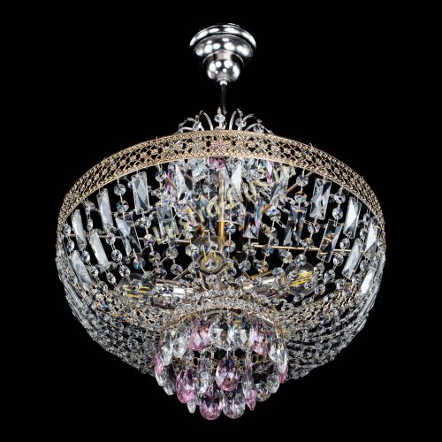 Люстра Венеция Астра №5 розовая в Магнитогорске Гусь Хрустальный