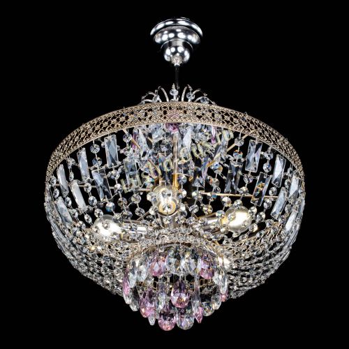 Люстра Венеция Астра №5 розовая в Магнитогорске Гусь Хрустальный