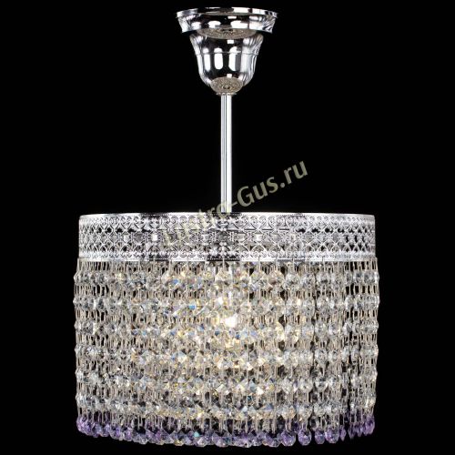 Люстра Венеция Капель №1 с подвесом Фиолетовая в Магнитогорске Гусь Хрустальный