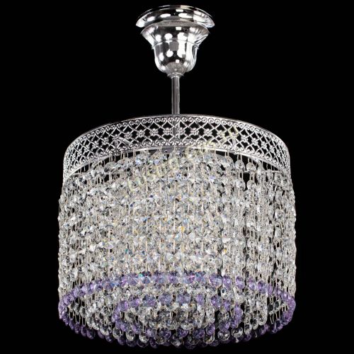 Люстра Венеция Капель №1 с подвесом Фиолетовая в Магнитогорске Гусь Хрустальный