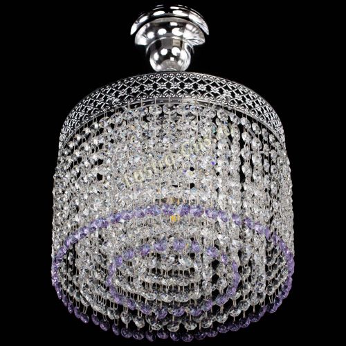 Люстра Венеция Капель №1 с подвесом Фиолетовая в Магнитогорске Гусь Хрустальный