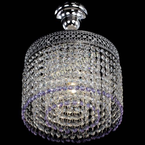 Люстра Венеция Капель №1 с подвесом Фиолетовая в Магнитогорске Гусь Хрустальный