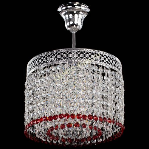 Люстра Венеция Капель №1 с подвесом Красная в Магнитогорске Гусь Хрустальный