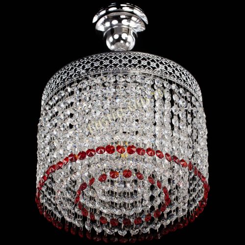 Люстра Венеция Капель №1 с подвесом Красная в Магнитогорске Гусь Хрустальный
