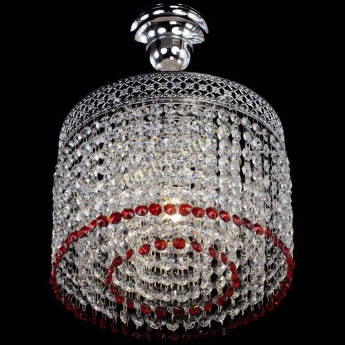 Люстра Венеция Капель №1 с подвесом Красная в Магнитогорске Гусь Хрустальный