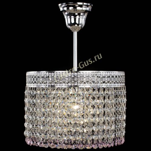 Люстра Венеция Капель №1 с подвесом Розовая в Магнитогорске Гусь Хрустальный