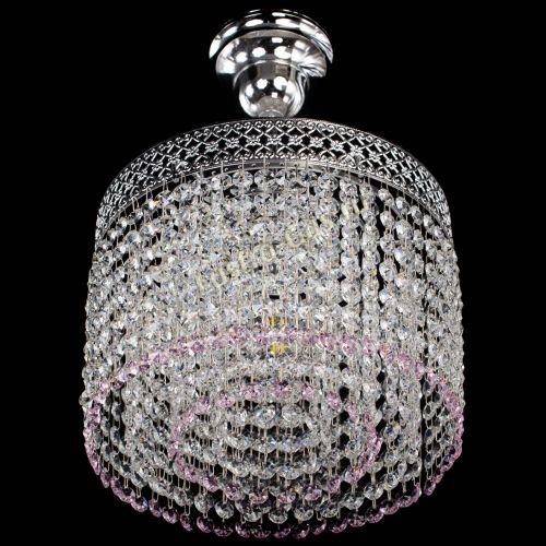 Люстра Венеция Капель №1 с подвесом Розовая в Магнитогорске Гусь Хрустальный