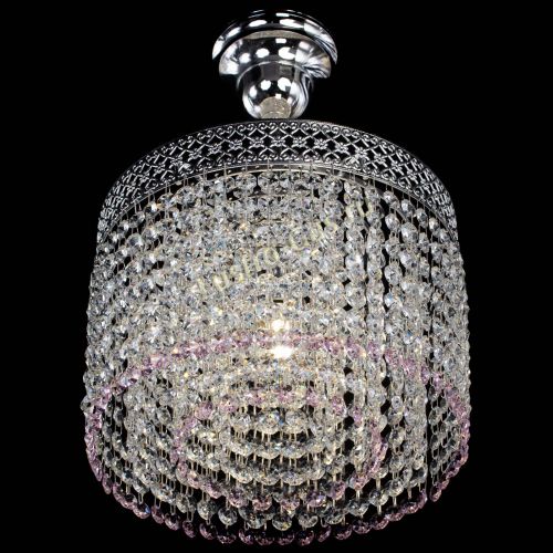 Люстра Венеция Капель №1 с подвесом Розовая в Магнитогорске Гусь Хрустальный