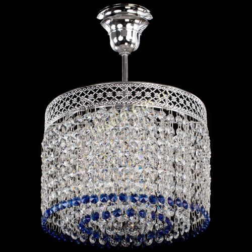Люстра Венеция Капель №1 с подвесом Синяя в Магнитогорске Гусь Хрустальный