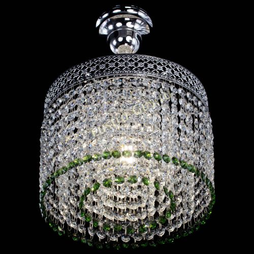 Люстра Венеция Капель №1 с подвесом Зеленая в Магнитогорске Гусь Хрустальный