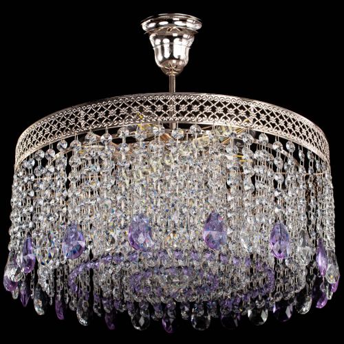 Люстра Венеция Капель журавлик фиолетовая в Магнитогорске Гусь Хрустальный