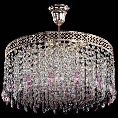 Люстра Венеция Капель журавлик розовая в Магнитогорске Гусь Хрустальный