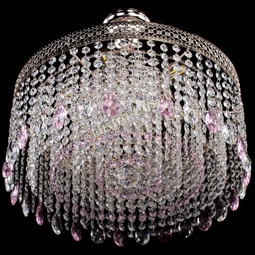 Люстра Венеция Капель журавлик розовая в Магнитогорске Гусь Хрустальный