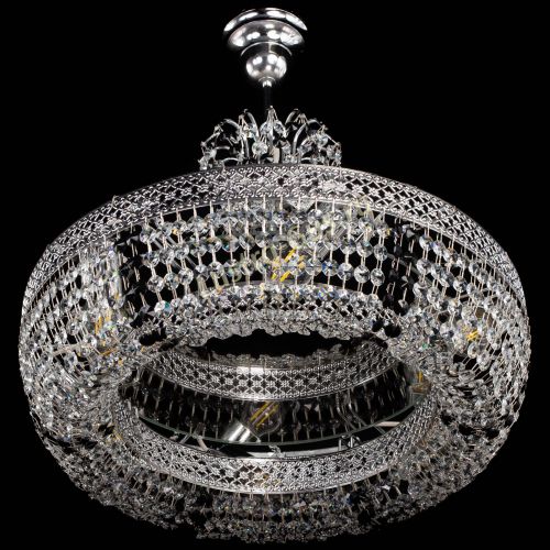 Люстра Венеция Кольцо с подвесом Черная в Магнитогорске Гусь Хрустальный