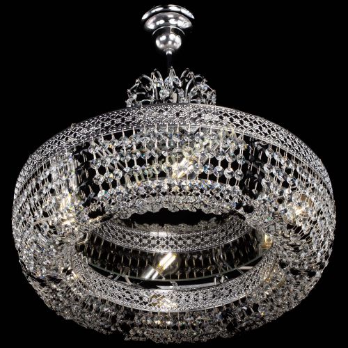 Люстра Венеция Кольцо с подвесом Черная в Магнитогорске Гусь Хрустальный