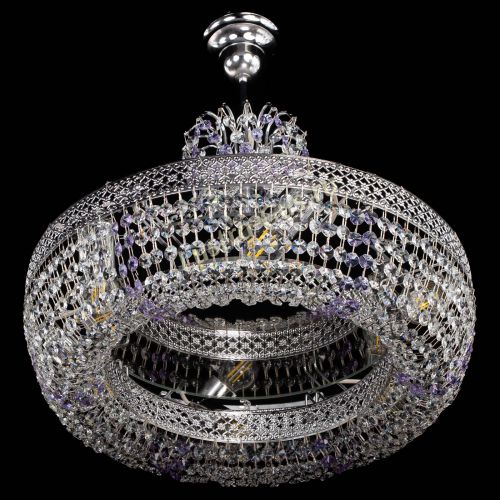 Люстра Венеция Кольцо с подвесом Фиолетовая в Магнитогорске Гусь Хрустальный