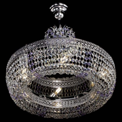 Люстра Венеция Кольцо с подвесом Фиолетовая в Магнитогорске Гусь Хрустальный