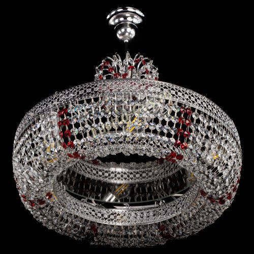 Люстра Венеция Кольцо с подвесом Красная в Магнитогорске Гусь Хрустальный