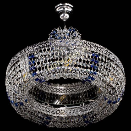 Люстра Венеция Кольцо с подвесом Синяя в Магнитогорске Гусь Хрустальный