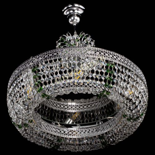 Люстра Венеция Кольцо с подвесом Зеленая в Магнитогорске Гусь Хрустальный