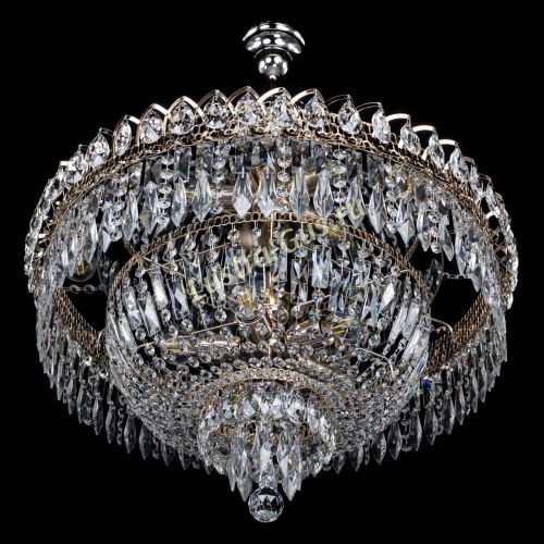 Люстра Водопад перо №8 с подвесом в Магнитогорске Гусь Хрустальный