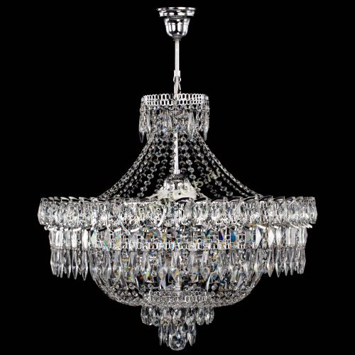 Люстра Водопад перо с подвесом в Магнитогорске Гусь Хрустальный