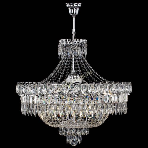 Люстра Водопад перо с подвесом в Магнитогорске Гусь Хрустальный