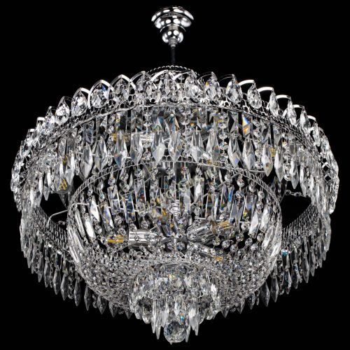 Люстра Водопад перо с подвесом в Магнитогорске Гусь Хрустальный